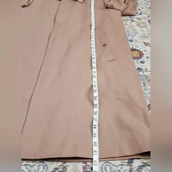 ☂London Fog Vintage 1970s Point Collar Trench Coat Tan Khaki Made in USA 42 Reg - Picture 15 of 16